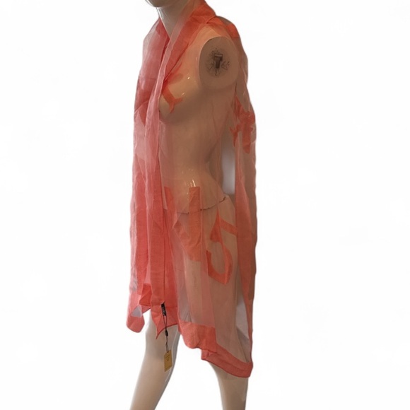 Chanel Chanel No 5 Sheer Coral Silk Organza Scarf or Wrap Size OS NWT - Picture 14 of 16
